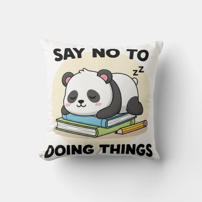 Coussin Dormir avec une citation amusante sur un dessin de (Recto)
