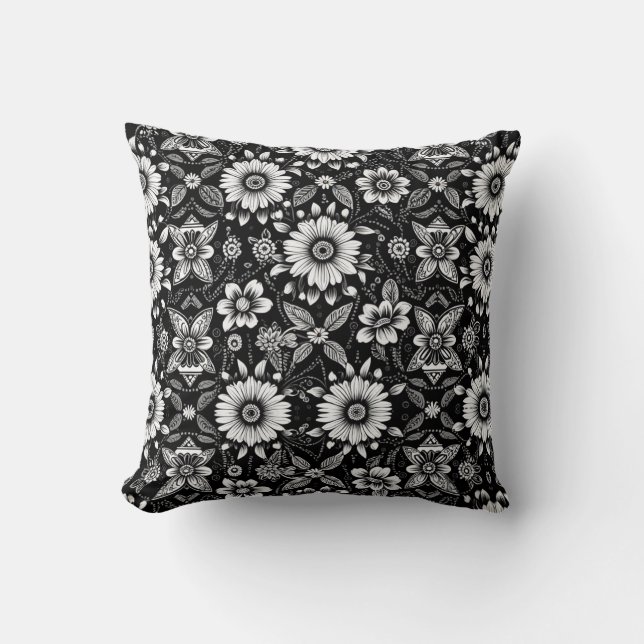 Coussin Dose de marguerite N&B  (Recto)