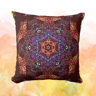 Coussin Dot Mandala Bleu orange et violet