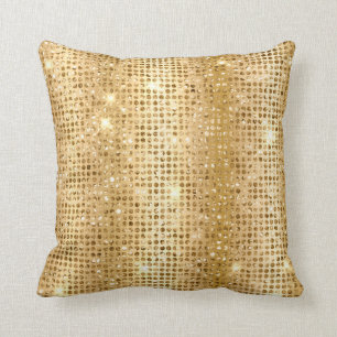 Coussin Dots de Parties scintillant de glamme Gold Metalli