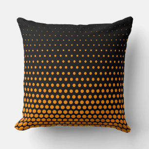 Coussin Dots Techno orange Noir moderne