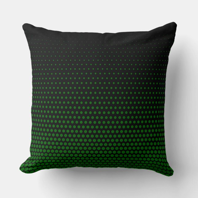 Coussin Dots Techno verts Noir moderne (Recto)