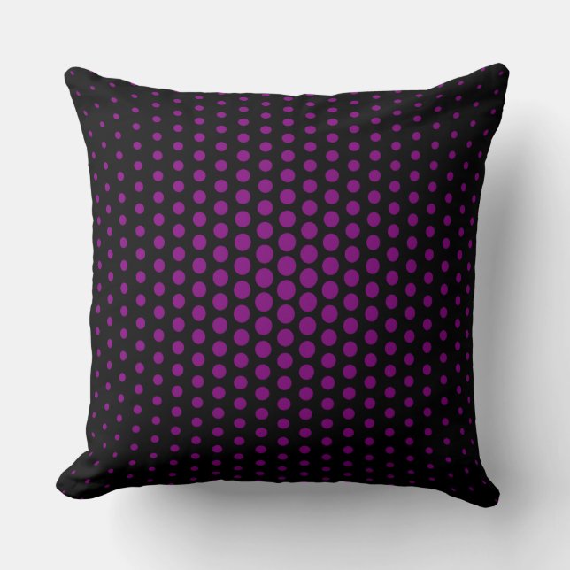 Coussin Dots Techno violets Noir moderne (Recto)