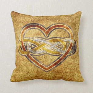 Coussin Double coeur d'infini de symbole bicolore