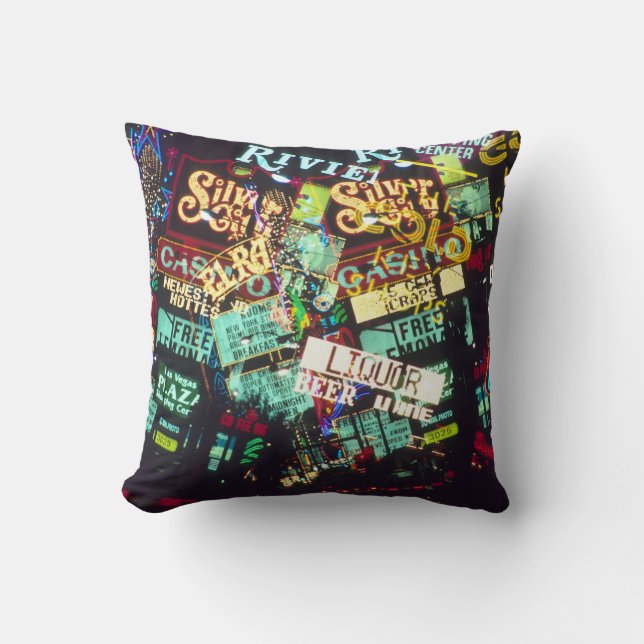 Coussin Double exposition, enseignes de casino, Las Vegas, (Recto)