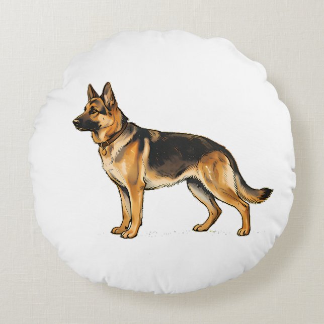 Coussin double face avec Shepherd Allemand (Devant)