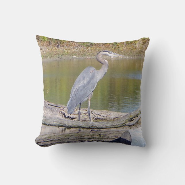 Coussin double face Blue Heron (Recto)