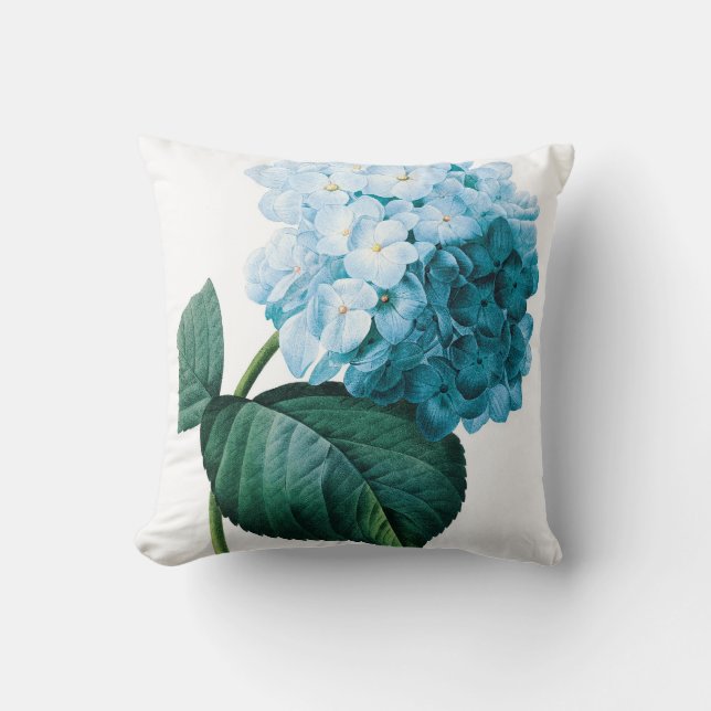 Coussin Double illustration Redoute de fleur d'hortensia (Recto)