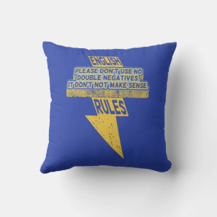 Coussin Double lecture négative de l'anglais