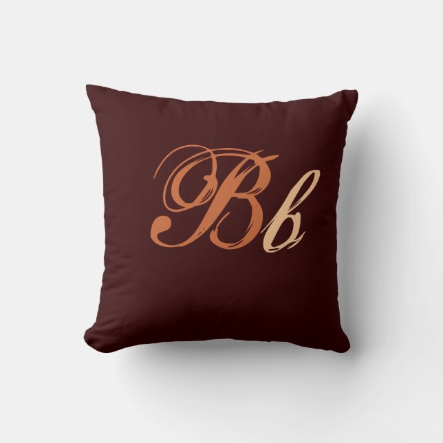 Coussin Double monogramme de B dans le brun et le beige I (Recto)