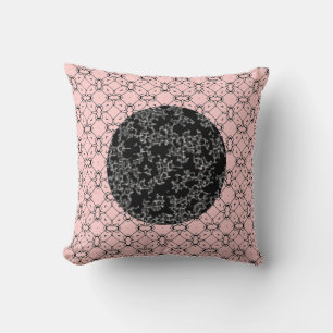 Coussin Double Motif noir et blanc/rose doux