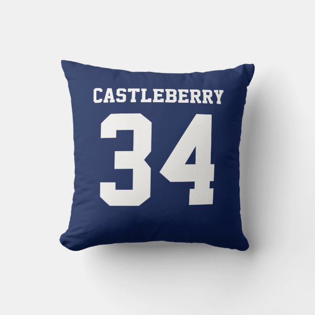 Coussin Double-Sided Blue and White Sports Jersey (Recto)