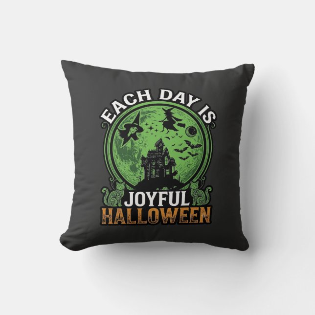 Coussin Double Toil Trouble Sorcière Citrouille Halloween  (Recto)