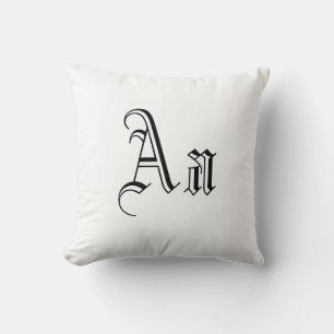 Coussin Double un Monogramme en noir et blanc I