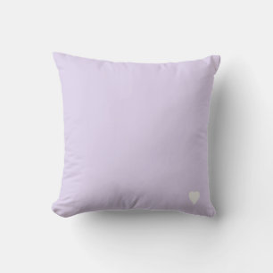Coussin Douce couleur pastel violet lilas uni avec cœur