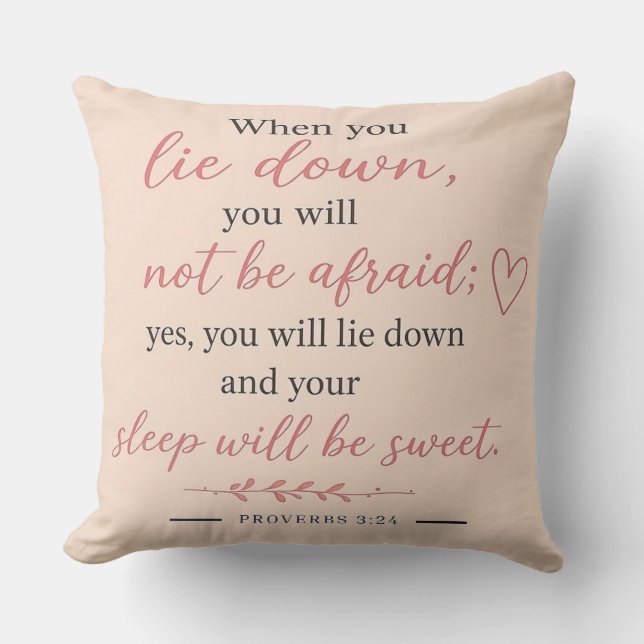Coussin Douce & Élégante - PROVERBES 3:24 (Recto)