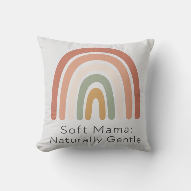 Coussin Douce Maman Naturellement Douce Bohème Arc-en-Ciel (Recto)