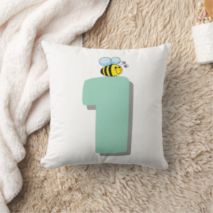 Coussin Douce pour être une abeille 1er anniversaire Migno