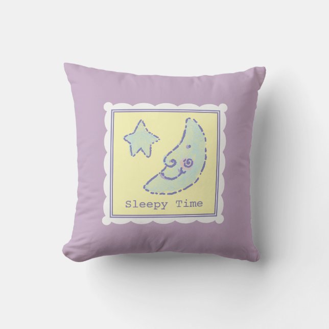 Coussin Douce Rêve Lune et Étoile Bébé Temps de Sommeil La (Recto)