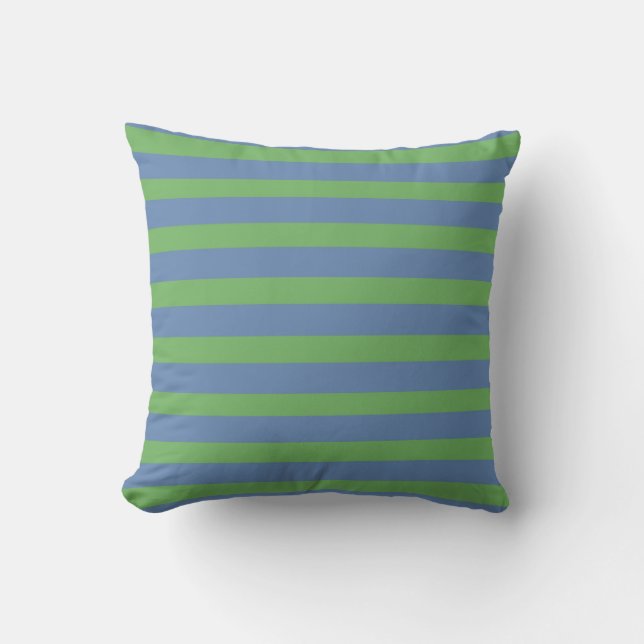 Coussin Doucement vert et motif rayé de bigorneau (Recto)