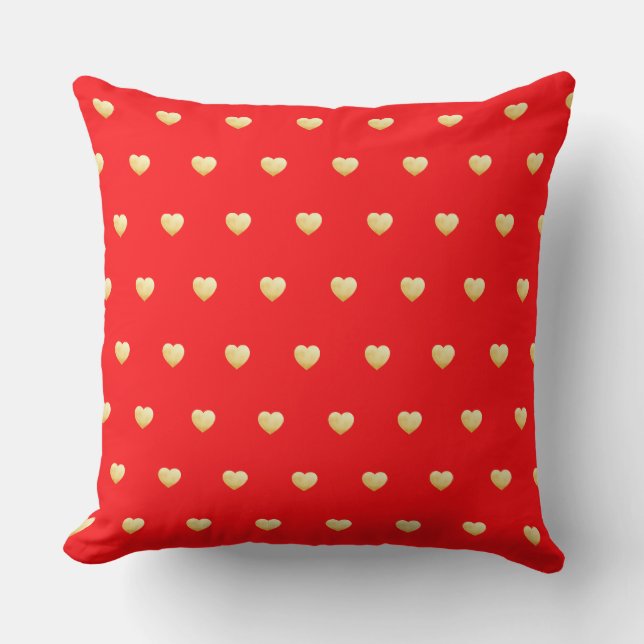 Coussin Douces amours dorées sur fond rouge (Recto)