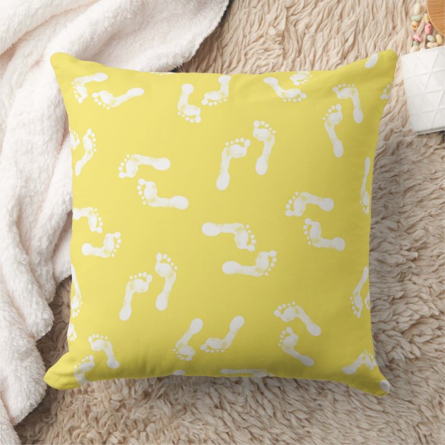 Coussin Douces Empreintes de Bébé Motif Sans Fin (Couverture)