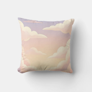 Coussin Douces Nuages Rêveurs Ciel Lavande Rose Pastel 