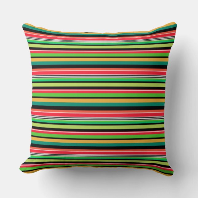 Coussin Douces rayures colorées  (Recto)