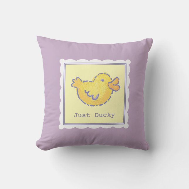 Coussin Douces rêves Canard jaune Juste canard bébé lavand (Recto)