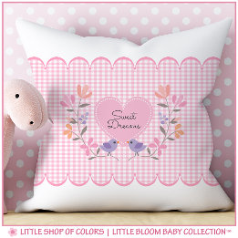 Coussin Douces Rêves pour Bébé Fille en Vichy Rose Nursery