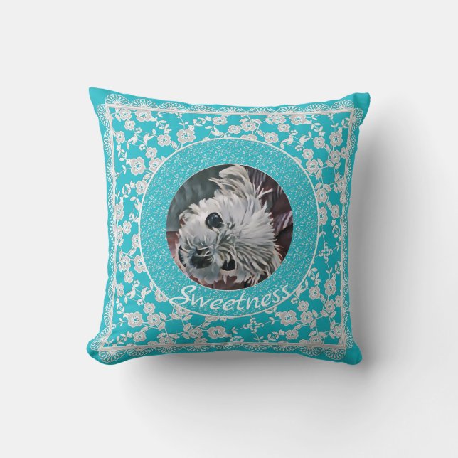 Coussin Douceur-Aqua-Chiot-Carré-PHOTO-MODÈLE- (Recto)
