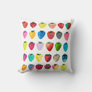 Coussin Douceur fraise mignonne aquarelle de fruit mignon