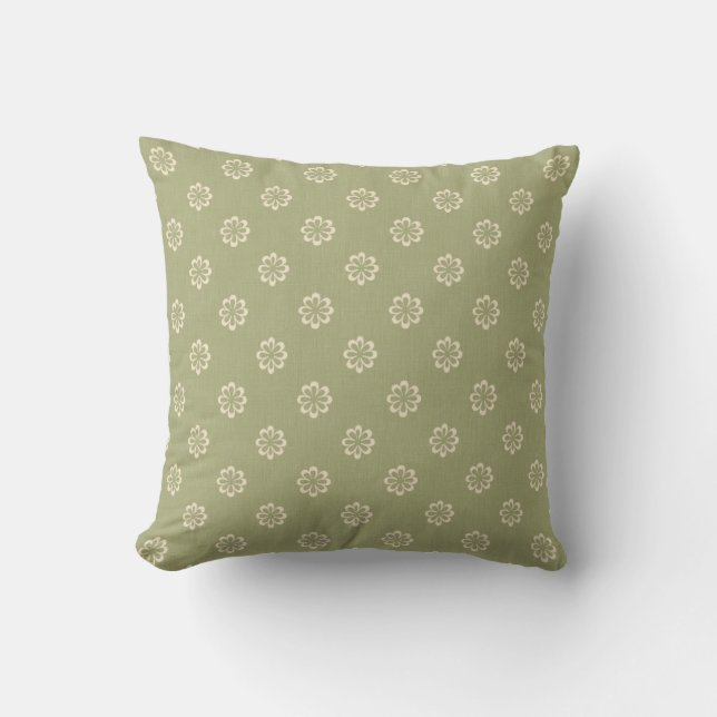 Coussin Douceur Vintage Florale verte (Recto)