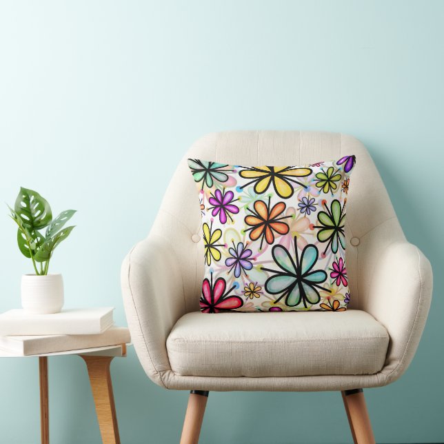 Coussin Douches à fleurs 16x16 Couleur d'oreiller (Chaise)