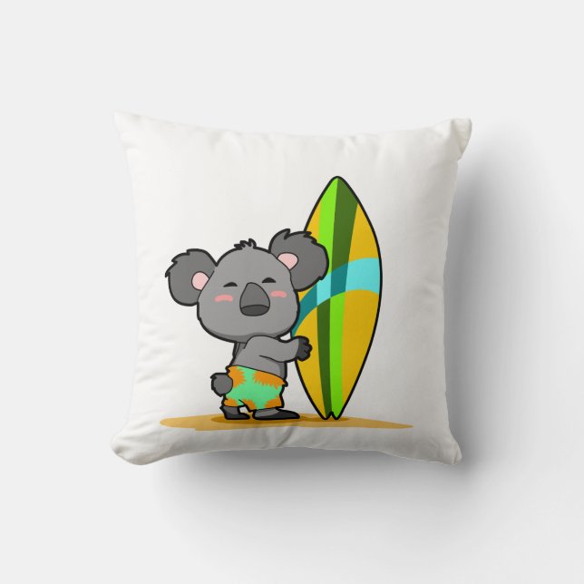 Coussin d'ours de koala de surf (Recto)