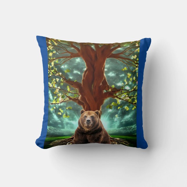 Coussin D'OURS GRIZZLY WOODLAND (Recto)