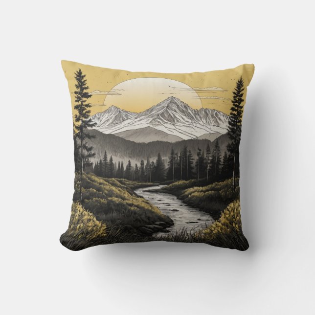 Coussin doux avec Majestic Mountain Range Design (Recto)