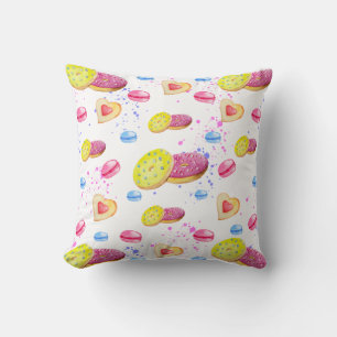 Coussin Doux beignets avec motif vitré coloré