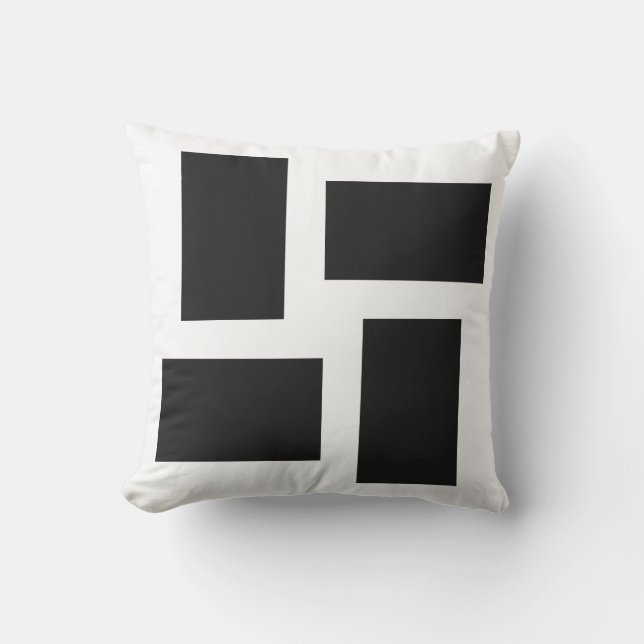 Coussin Doux blanc et design abstrait pastel Pitch (Recto)