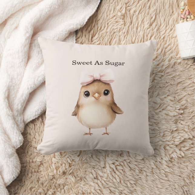 Coussin Doux comme un oiseau au sucre avec un nœud (Couverture)