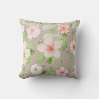 Coussin Doux, Délicat, Élégant, Motif Floral Pastel