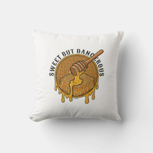 Coussin Doux mais dangereux nid d'abeille en miel vintage