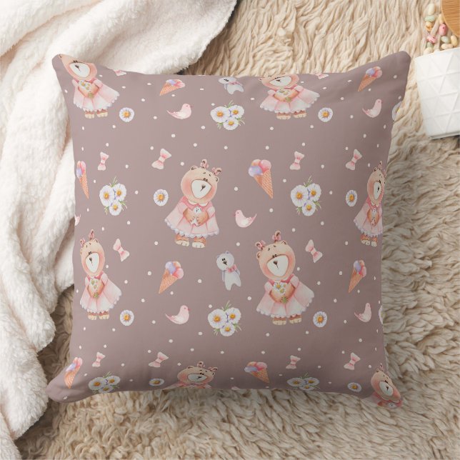Coussin Doux motif d'ours ballerine (Couverture)