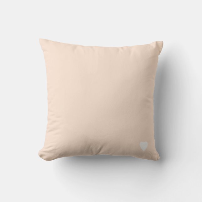 Coussin Doux Peach Pastel Couleur Solide Avec Coeur (Recto)