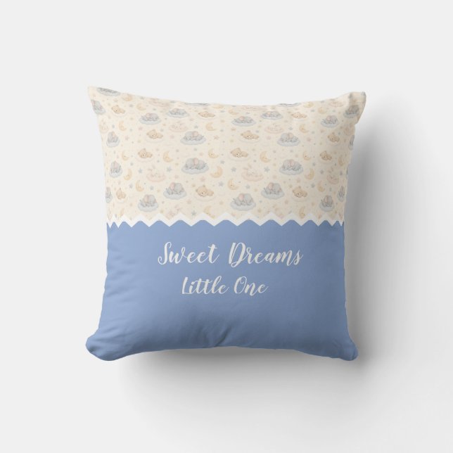 Coussin Doux Rêves Petit Ourson Endormi Motif B (Recto)