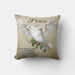 Coussin Dove de la paix Scripture personnalisée Verse