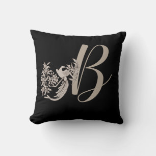 Coussin Dove Elegant Monogram Initial B