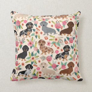 coussin Doxie Florals - mignon oreiller à lancer