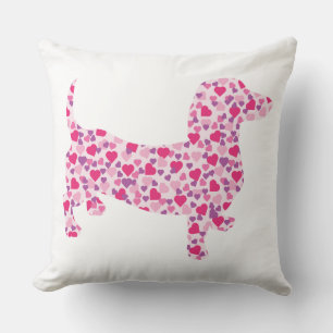 Coussin Doxies du coeur rose