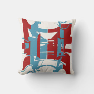 Coussin DR Bleu Bleu Géométrique Formes Concave Motif